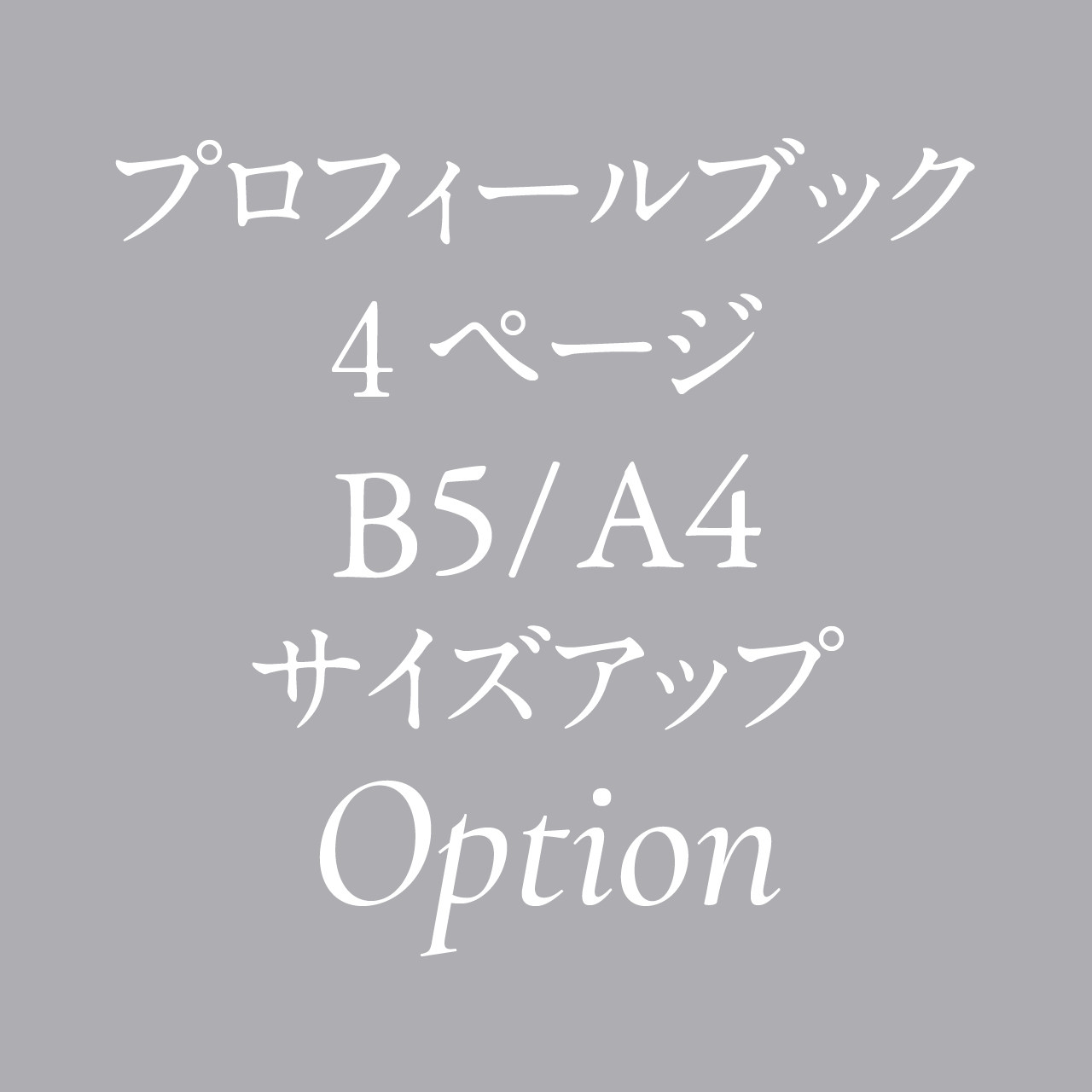 プロフィールブック 4ページ B5 / A4サイズアップオプション