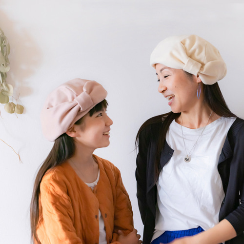 帽子型紙&レシピ】大きなリボンの可愛いベレー帽型紙 かわいい