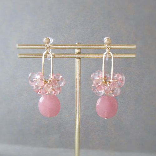 数量限定！。春の訪れピンク。イヤリング／ピアス *4286* イヤリング 