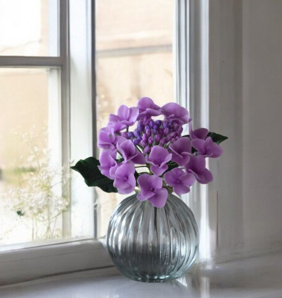 ◆粘土のお花◆ 紫陽花　ガクアジサイ　パープル…A1169 4,697円