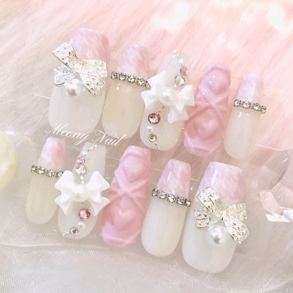 オーダー ネイルチップ 量産型 ガーリー チェリー スナ系 ちゅるちゅる リボン オーダー ネイルチップ 量産型 ガーリー チェリー スナ系 ちゅる