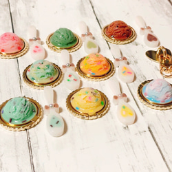 cafeオレンジレモンソーダ◇シェイカーキーホルダー 押し