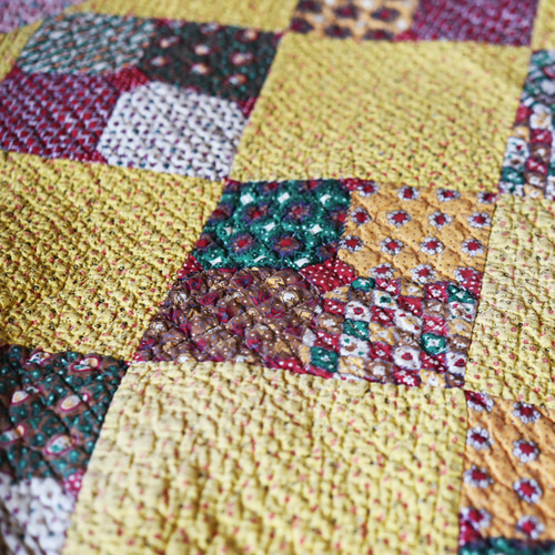 アンティークアメリカンキルトFive Patch [sa481]