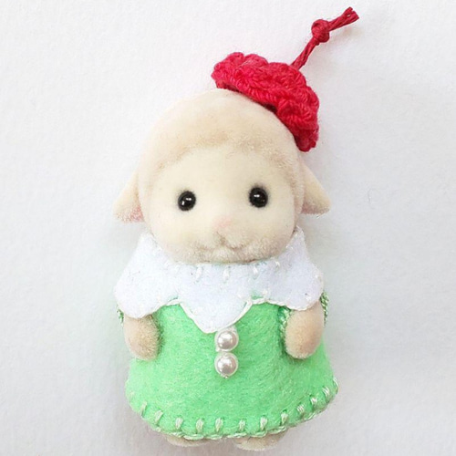 ひつじの赤ちゃん＊メロンソーダ＊シルバニア＊着せかえ おもちゃ
