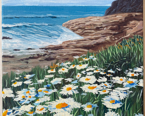 潮騒と花の調べ – アクリル画」 絵画 Leonhardt 通販 19098748