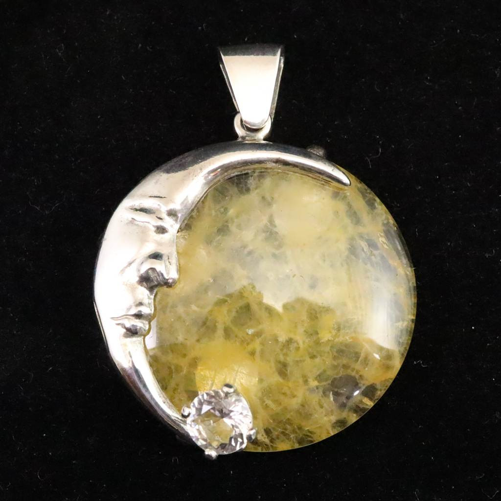 H&E社アゼツライトXヒマラヤゴールド　ムーン ペンダント  12.4g #21067