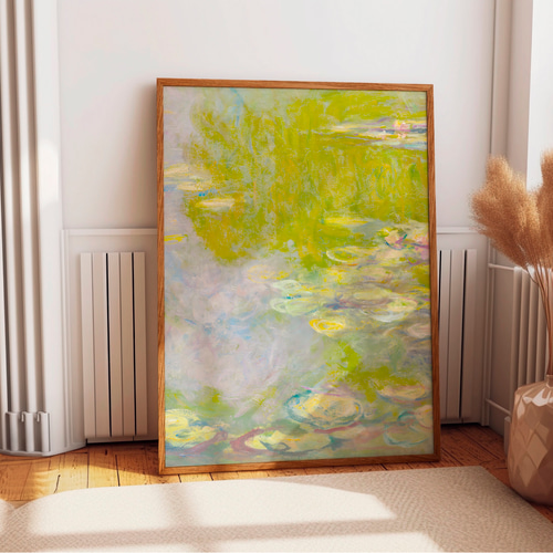 モネ　MONET 睡蓮　アート　ポスター　リトグラフ　絵画　印象派　額入り Amazon.co.jp: 絵画 版画 モネ 額付き 『睡蓮1』 リトグラフ