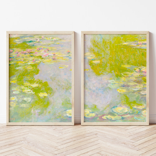 モネ　MONET 睡蓮　アート　ポスター　リトグラフ　絵画　印象派　額入り Amazon.co.jp: 絵画 版画 モネ 額付き 『睡蓮1』 リトグラフ