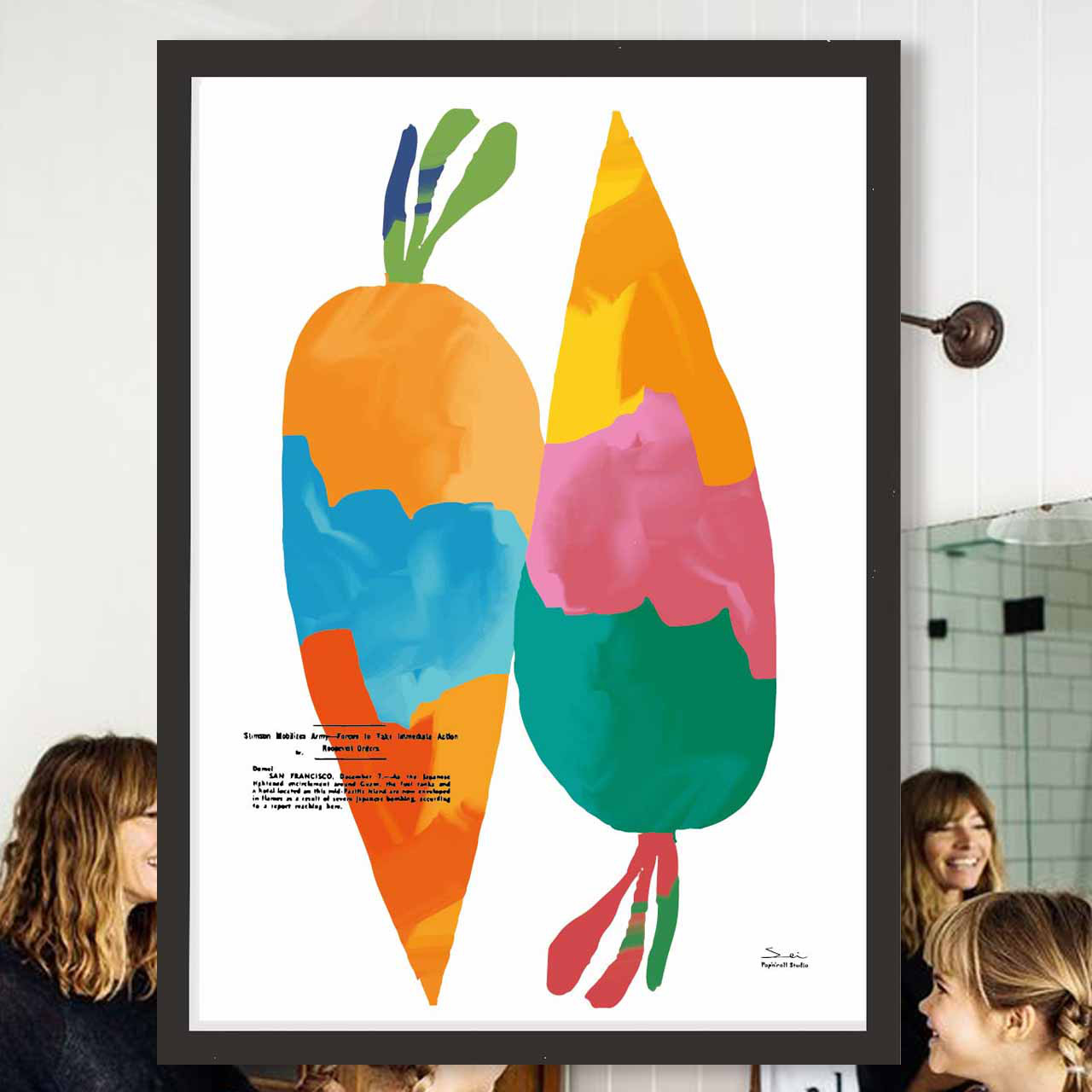 お似合いのふたり　野菜　お気に入り9400件突破　イラスト　ポスター　アートポスター　アート  sei検索　3421