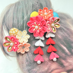 つまみ細工 蝶々の髪飾り 《着物 七五三 節句 浴衣 卒業 夏祭り 七夕