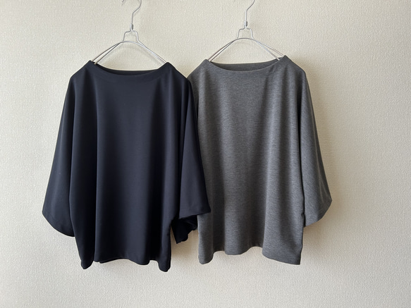 さらりとしたポンチニットのトップス　ブラック 8枚目の画像