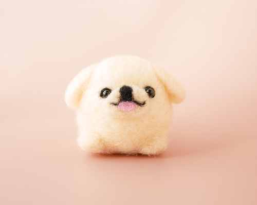 ぬぼっとまったりお顔のペキニーズ羊毛フェルト犬雑貨 ペキニーズのお散歩マスコット｜手のひらサイズの羊毛フェルト