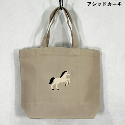 【送料無料】馬の刺繍キャンバスコットンミニトートバッグ 3枚目の画像