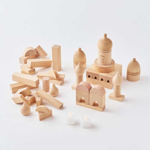 名入れ無料】ライト付き 積み木 お城 ロシア正教会 修道院 名前 生年月