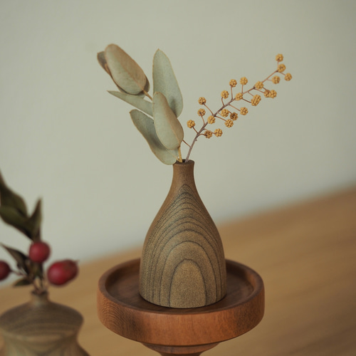 ◇SALE◇花器　天然石　1点物 天然木の小さな花器【朴】一点物・一輪挿し・フラワーベース