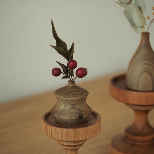 ◇SALE◇花器　天然石　1点物 天然木の小さな花器【朴】一点物・一輪挿し・フラワーベース