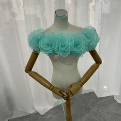 送料無料！ボレロ ノースリーブ くるみボタン シアーな美しさ 美しい花  