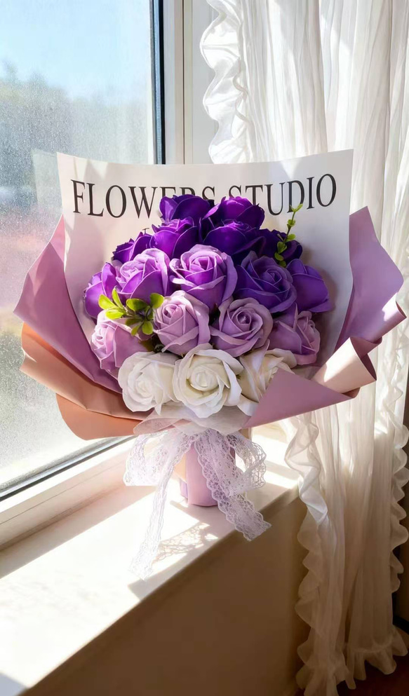 7色選べる枯れないお花 ソープフラワー 花束 誕生日プレゼント ギフト