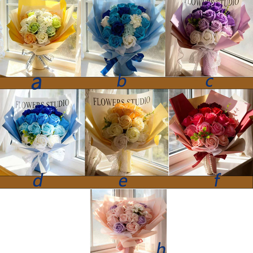 7色選べる枯れないお花 ソープフラワー 花束 誕生日プレゼント ギフト