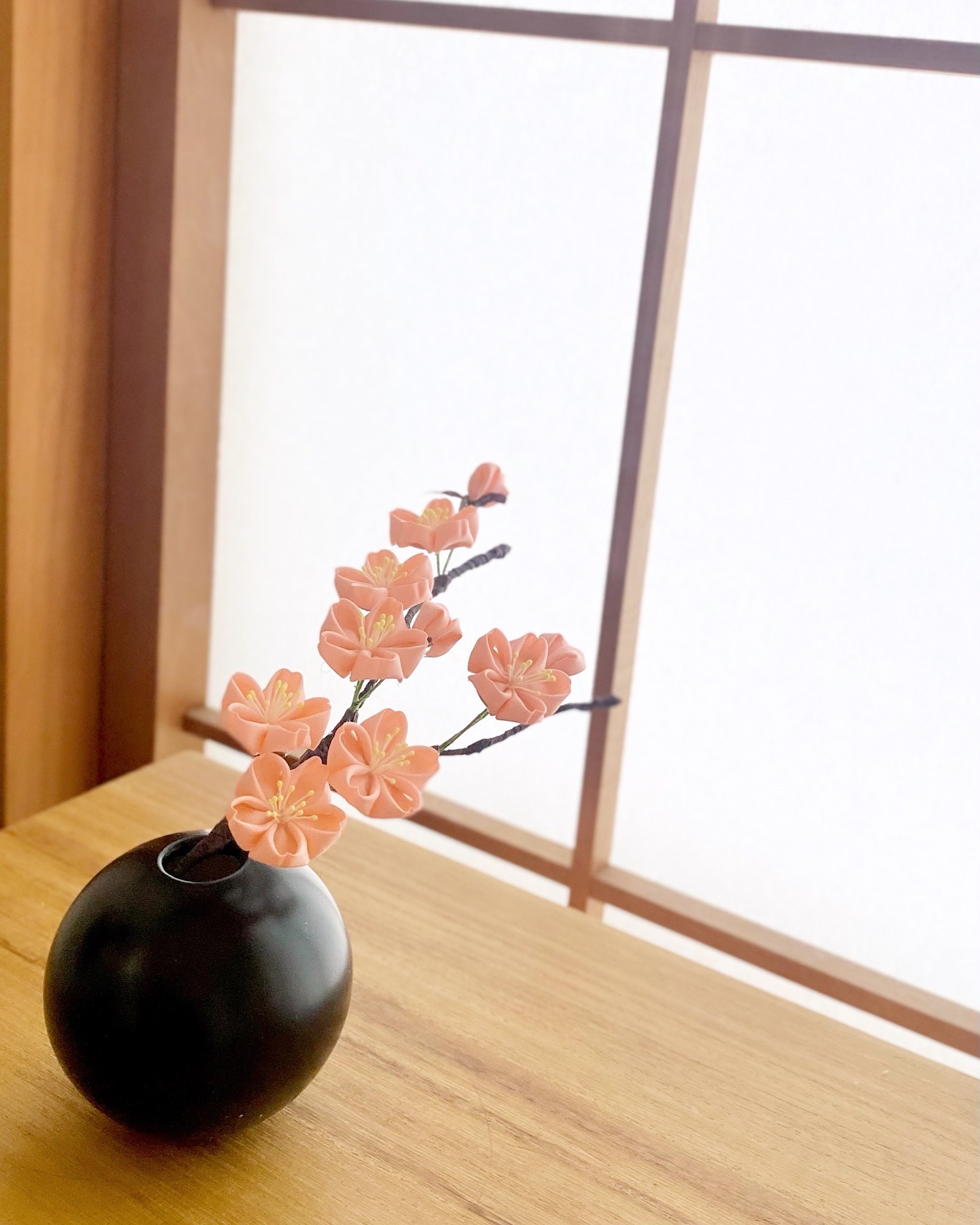 つまみ細工＜動画レッスン＞　桜の枝花