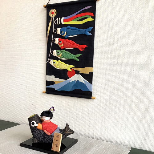 鯉のぼり タペストリー 板絵 ハンドメイド