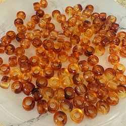 べっ甲 琥珀風 大穴 アクリル ビーズ 9枚目の画像