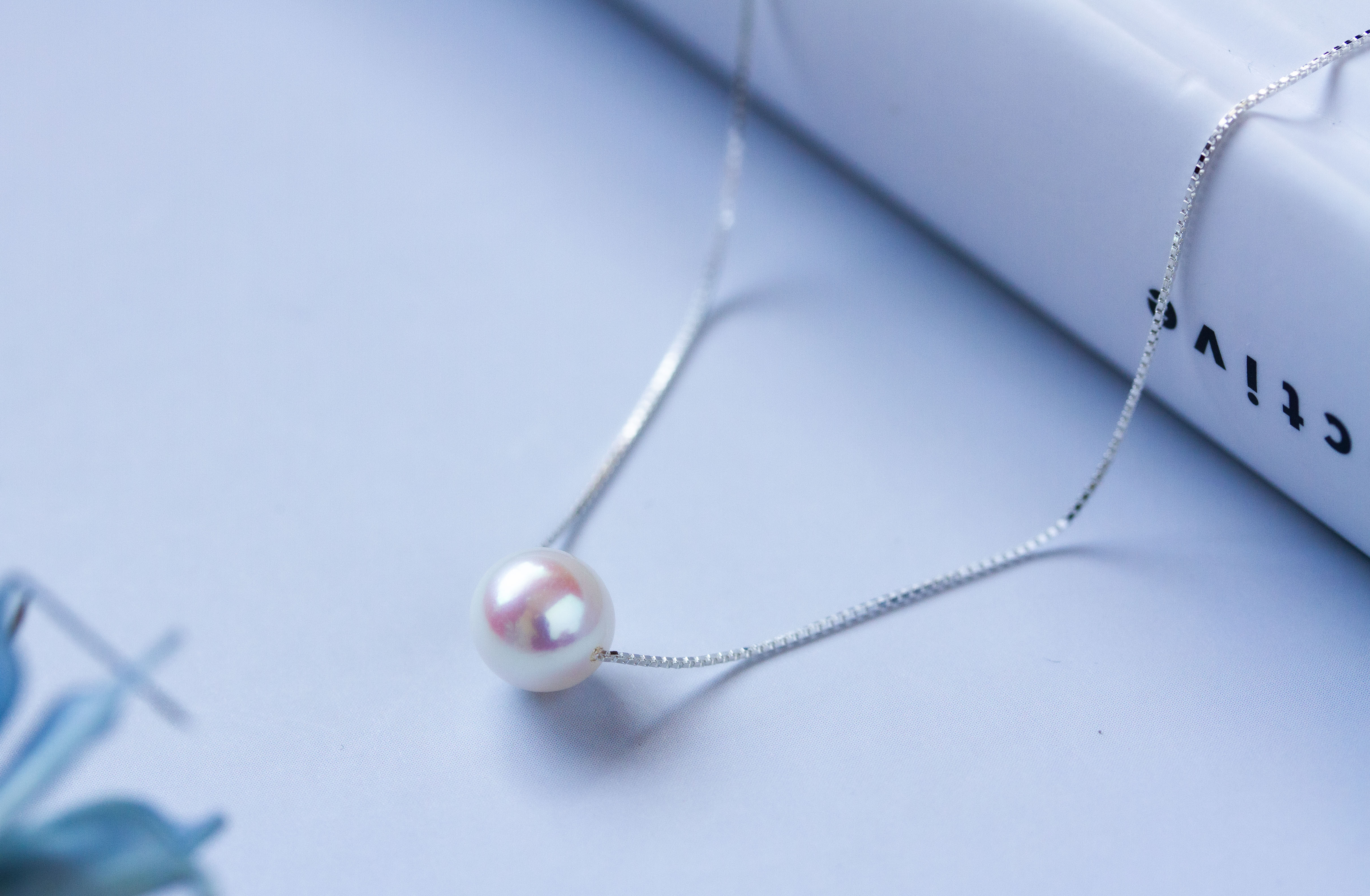 あこや真珠 一粒スルーネックレス Silver925 ベネチアンチェーン