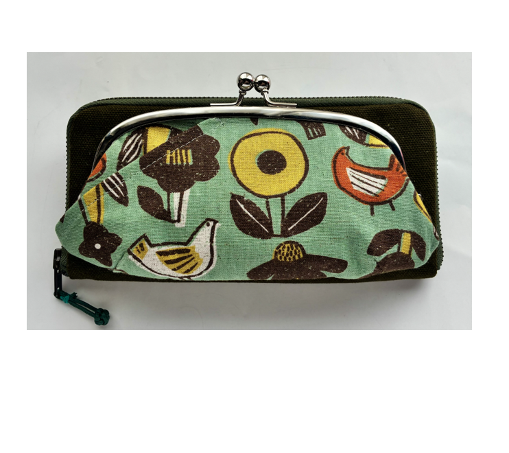 がま口付き長財布 ハミングバード