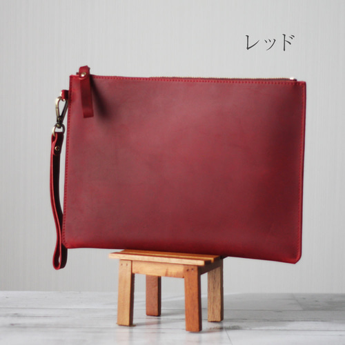 本革 オイルレザークラッチバッグ シンプル セカンドバッグ