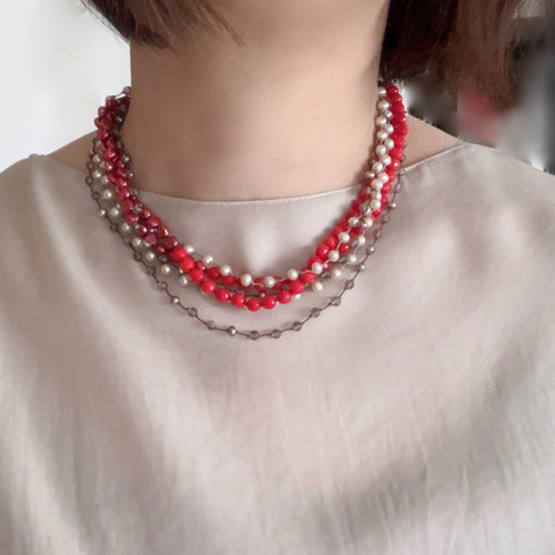 アコヤ芥子パール、本赤珊瑚の、ロングロングネックレス アコヤ芥子パール、本赤珊瑚の、ロングロングネックレス - メルカリ