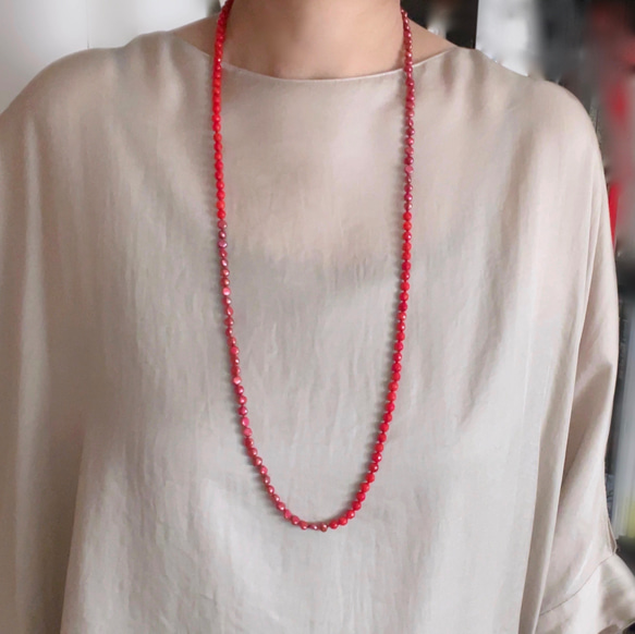 赤珊瑚　9連ロングネックレス 楽天市場】【10月の特価品!20％引き！296000円→236800円】 赤