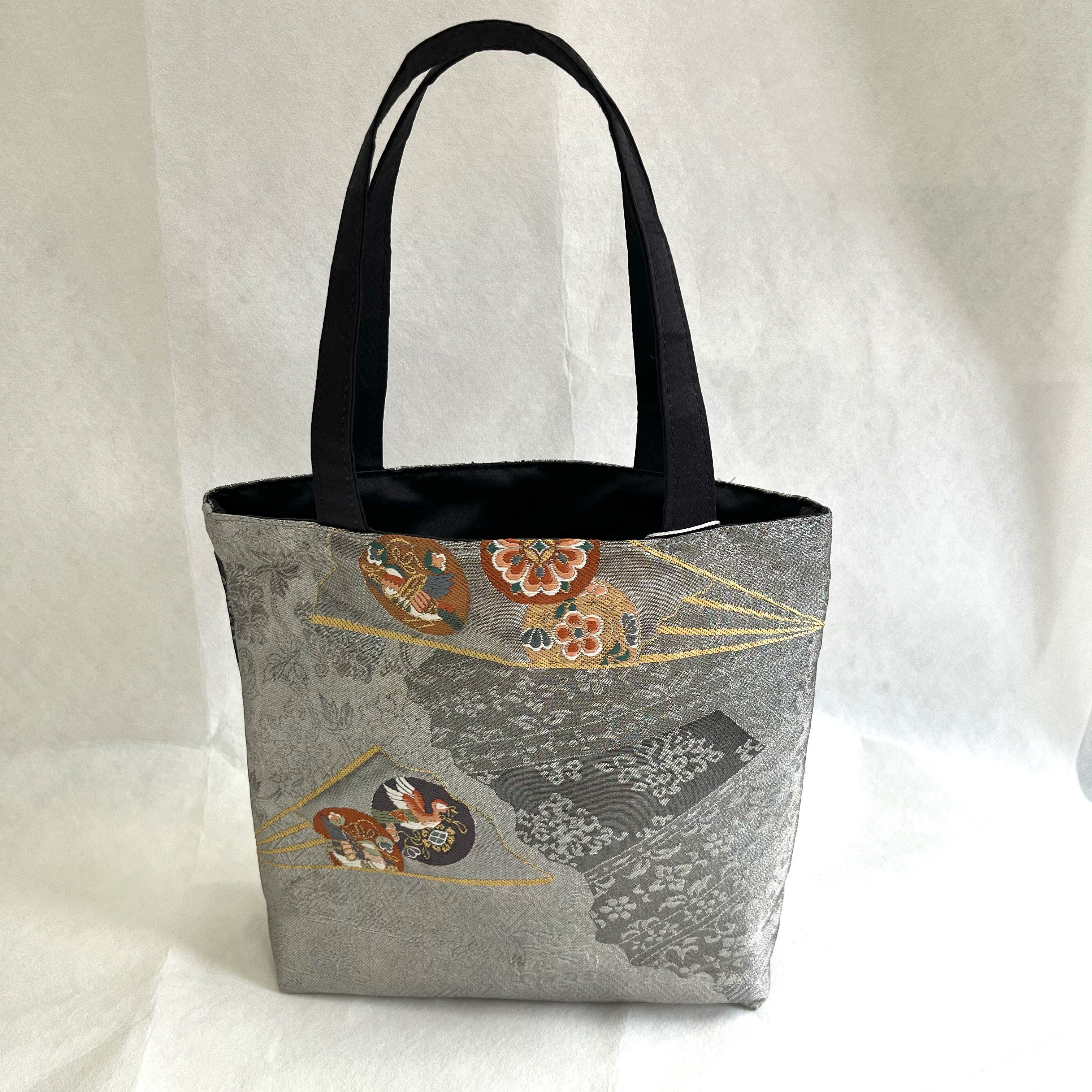 【1点限り】帯をリメイクしたトートバッグ| 和装小物 着物 帯 カバン 和柄 バッグ 日本製 一点物