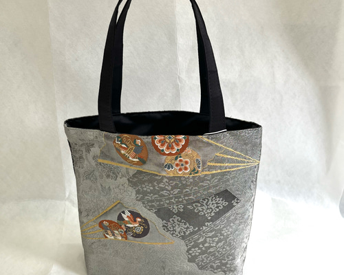 1点限り】帯をリメイクしたトートバッグ| 和装小物 着物 帯 カバン 和