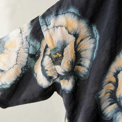 綿麻スタンドカラーワンピース . ゆったりワンピース . シャツワンピース . 七分袖ロングスカート 10枚目の画像