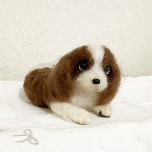 羊毛フェルト　キャバリア　犬 羊毛フェルト キャバリア＊犬＊ 羊毛フェルト moco3871 通販 19101621