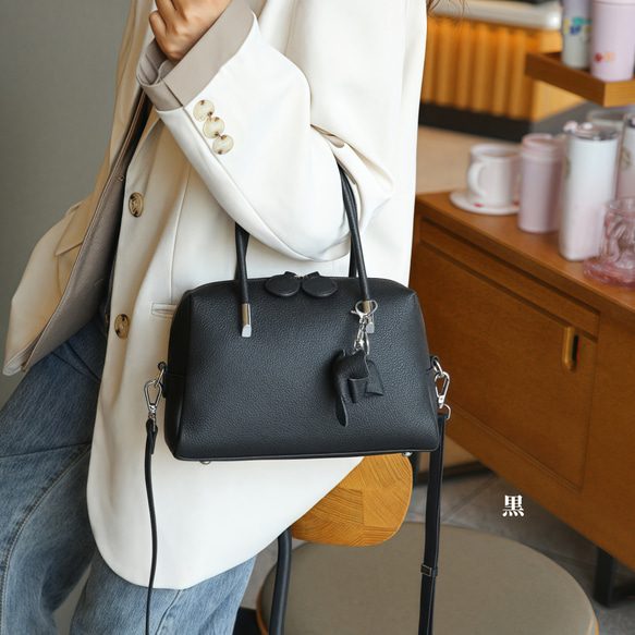 潤いのある艶！•6色•3WAY•厚手な天然軟めな牛革ハンドバッグ•牛革ショルダーバッグ• 8枚目の画像