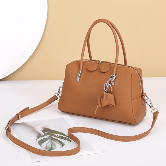 潤いのある艶！•6色•3WAY•厚手な天然軟めな牛革ハンドバッグ•牛革ショルダーバッグ• 12枚目の画像