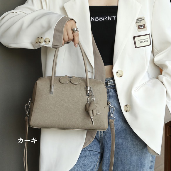 潤いのある艶！•6色•3WAY•厚手な天然軟めな牛革ハンドバッグ•牛革ショルダーバッグ• 4枚目の画像