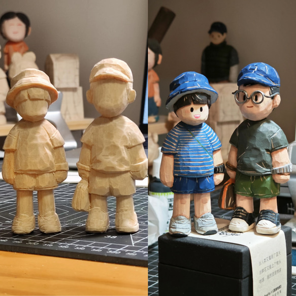写真カスタム】オーダーメイド木製人形 手作り人物フィギュア 記念品