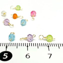 【天然石チャーム】カラフル・セット3ｍｍ　14kgf/シルバー925　6個　ハンドメイド素材 4枚目の画像