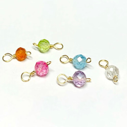 【天然石チャーム】カラフル・セット3ｍｍ　14kgf/シルバー925　6個　ハンドメイド素材 2枚目の画像