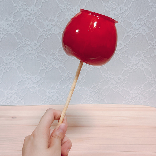 食べられないりんご飴◇実物大 食品サンプル 立体・オブジェ haco 通販