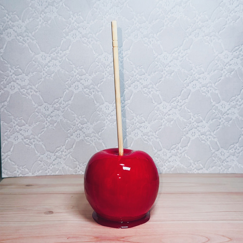 食べられないりんご飴◇実物大 食品サンプル 立体・オブジェ haco 通販