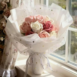 赤33本枯れない花ソープフラワー 花束 母の日造花 敬老の日フラワー