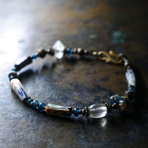 紀元前後 銀化ローマングラスアイビーズ ストア アイ模様銀化ローマン