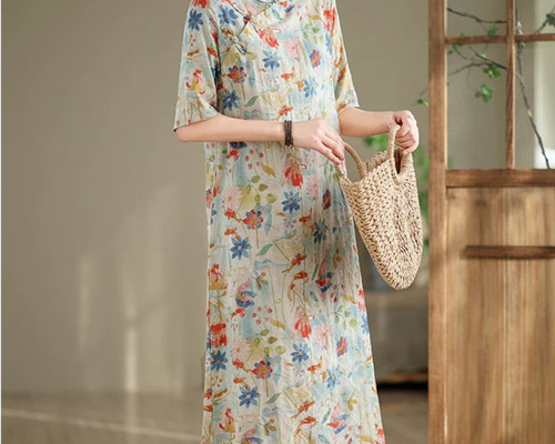 Atsuko Matano 花柄ワンピース 半袖　Mサイズ Atsuko Matano 花柄ワンピース 半袖 Mサイズ Atsuko Matano 花柄