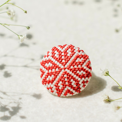 刺繍ブローチ 菜の花 ヘアゴム可 くるみボタン 送料無料 ブローチ 塩