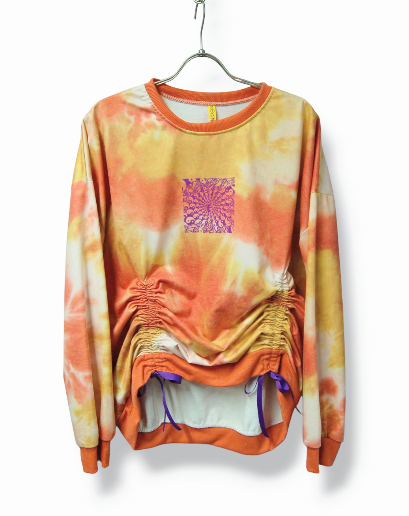 陰陽SSD×猫　染めデザイン　絞りlong sleeve T