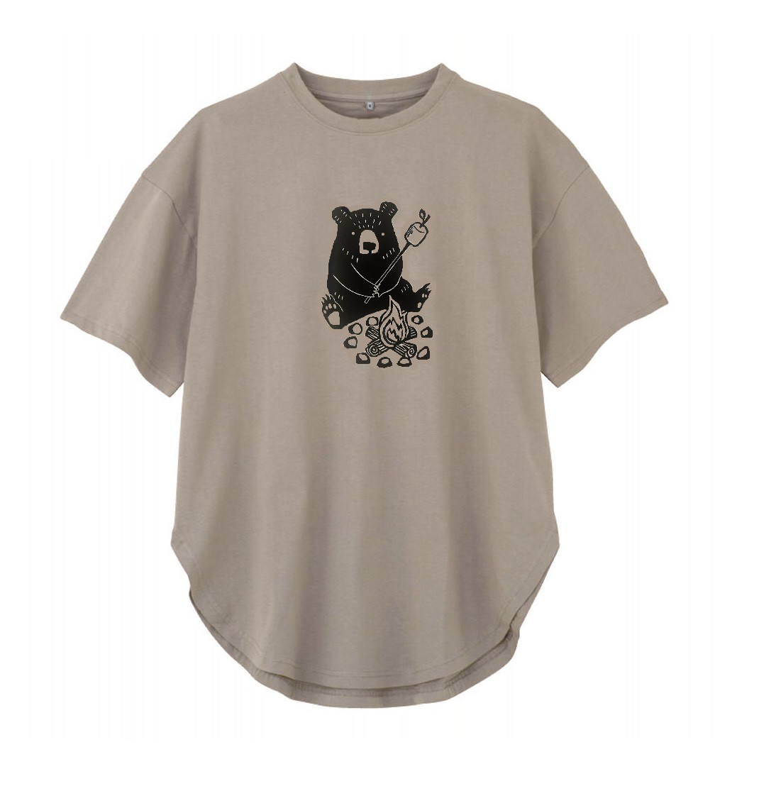 クマさん柄 レディースビッグシルエットTシャツ綿100％【S～4L