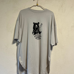 クマさん柄 レディースビッグシルエットTシャツ綿100％【S～4L】 T
